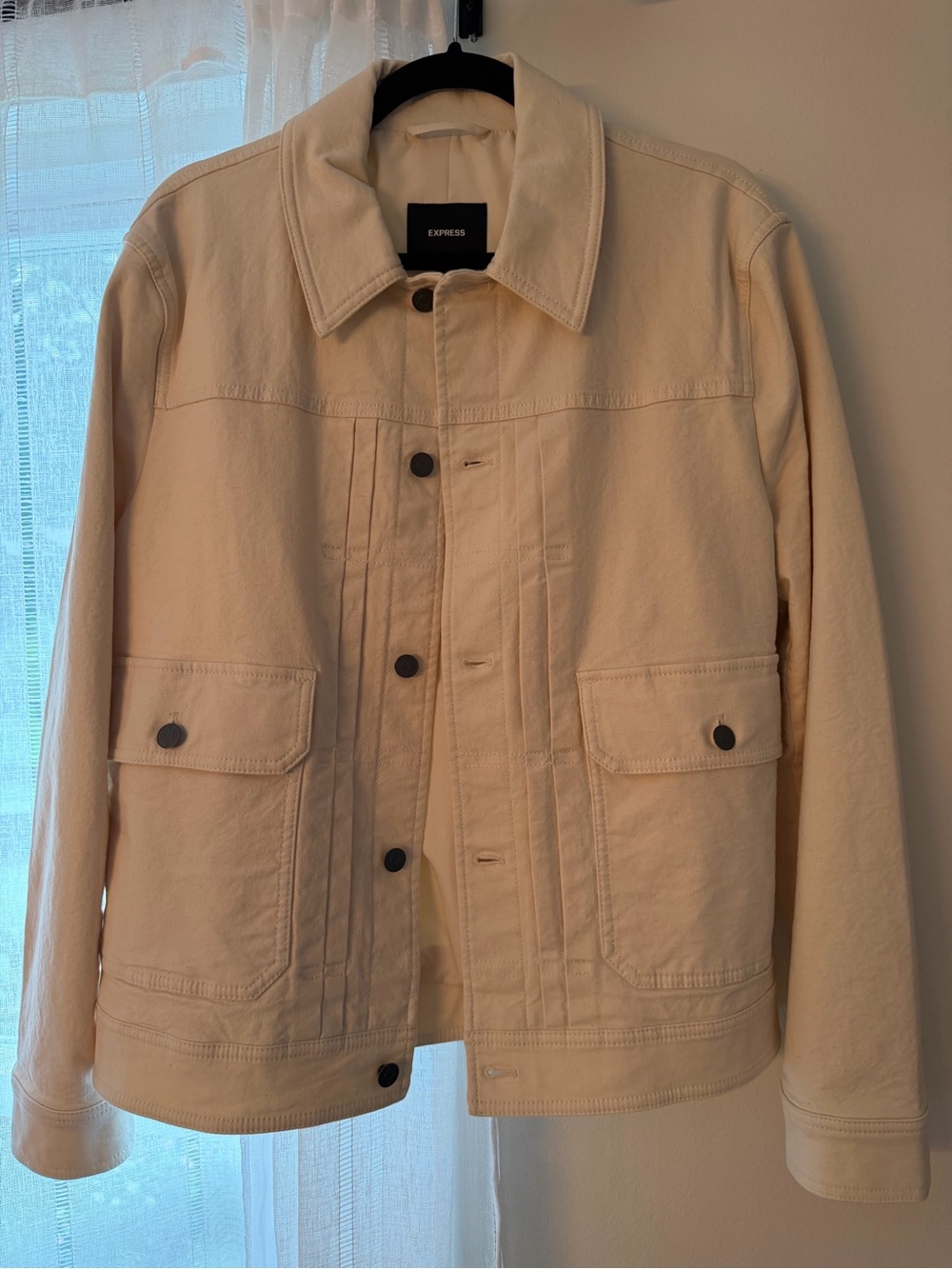 Express Natural Color Button-Up Jacket - Picture 3 of 7